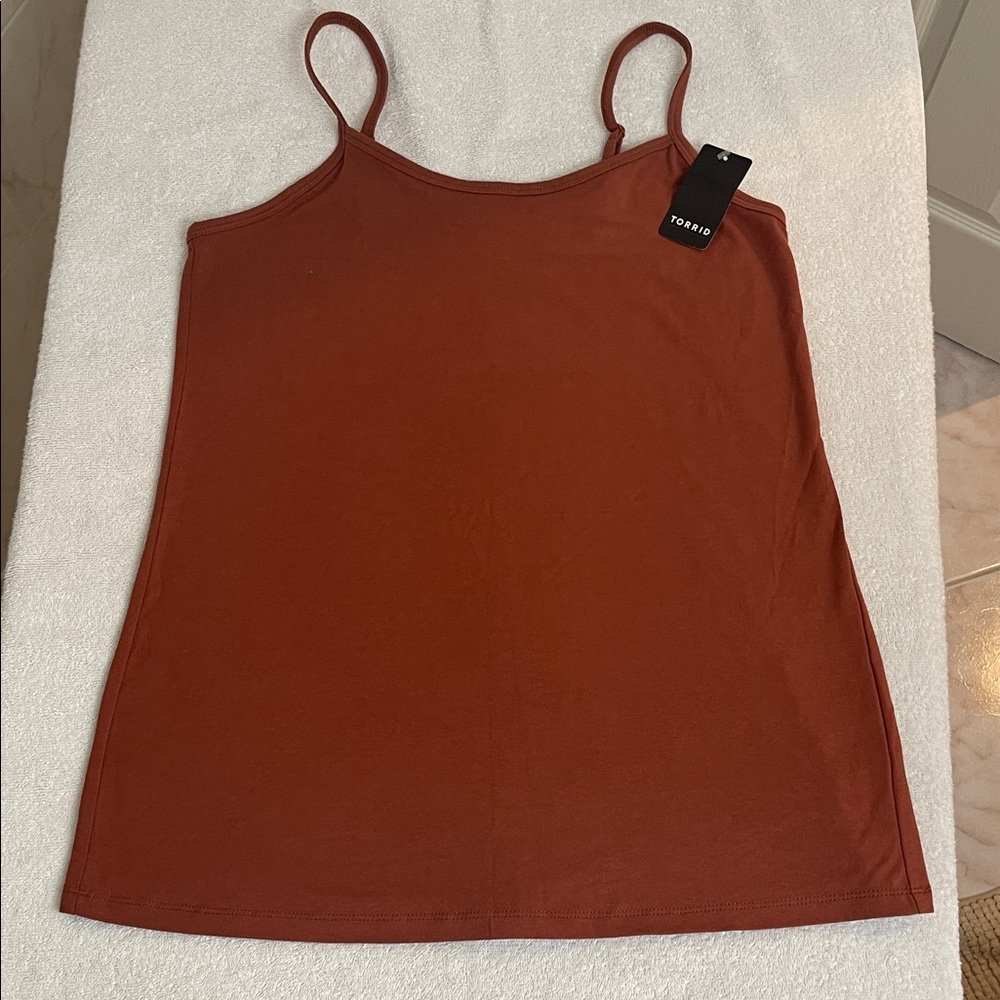 NWT Form Fit Women Sequoia Autumn Cami 1X 14-16 Adjustable Straps Cotton/Spandex